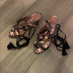 Tabitha Simmons Floral Wrap Sandals
